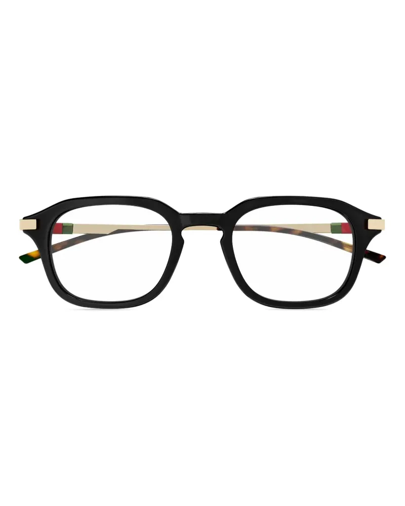 Gucci Brille mit Web-Detail - Schwarz Schwarz