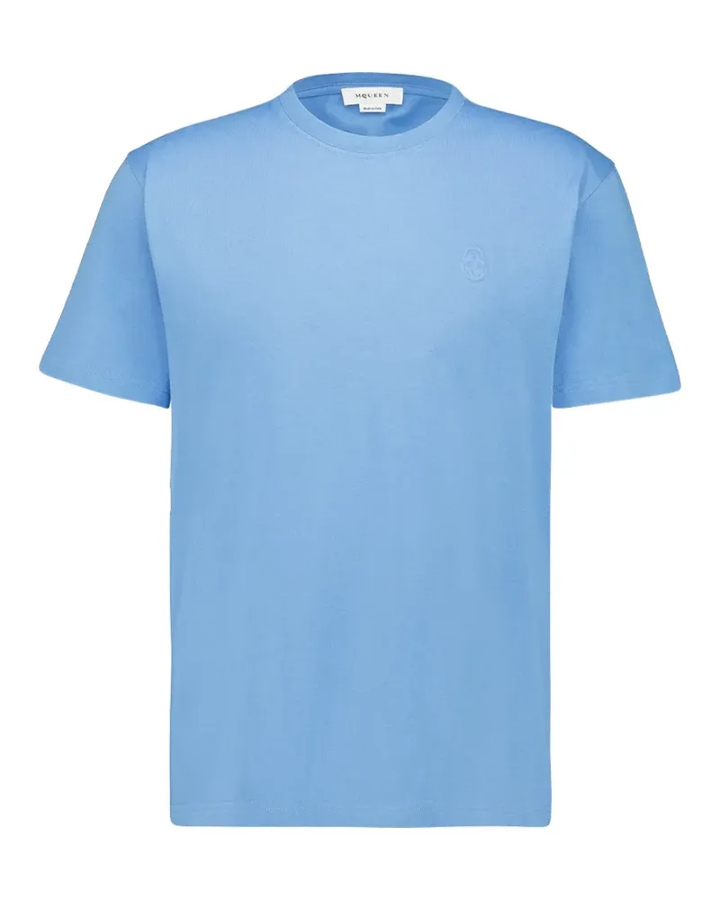Alexander McQueen embossed cotton T-shirt - Blau Blau