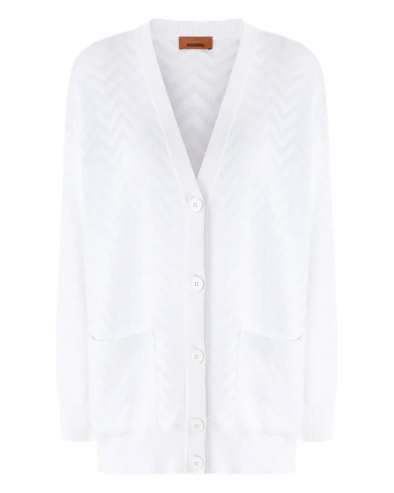 Missoni Cardigan mit Zickzackmuster - Weiß Weiß