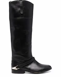 Golden Goose Kniehohe Lederstiefel Schwarz