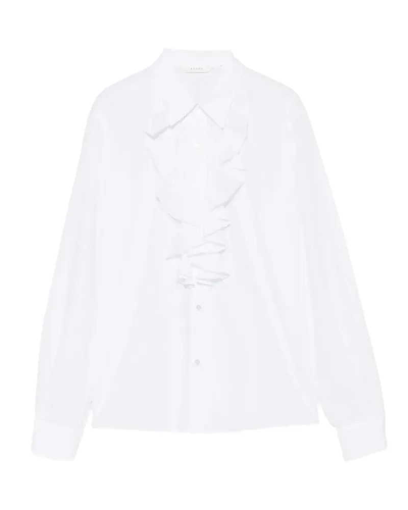 XACUS ruffled long-sleeve shirt - Weiß Weiß