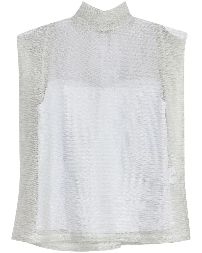 Gloria Coelho Wickelbluse mit Metallic-Effekt - Grau Grau