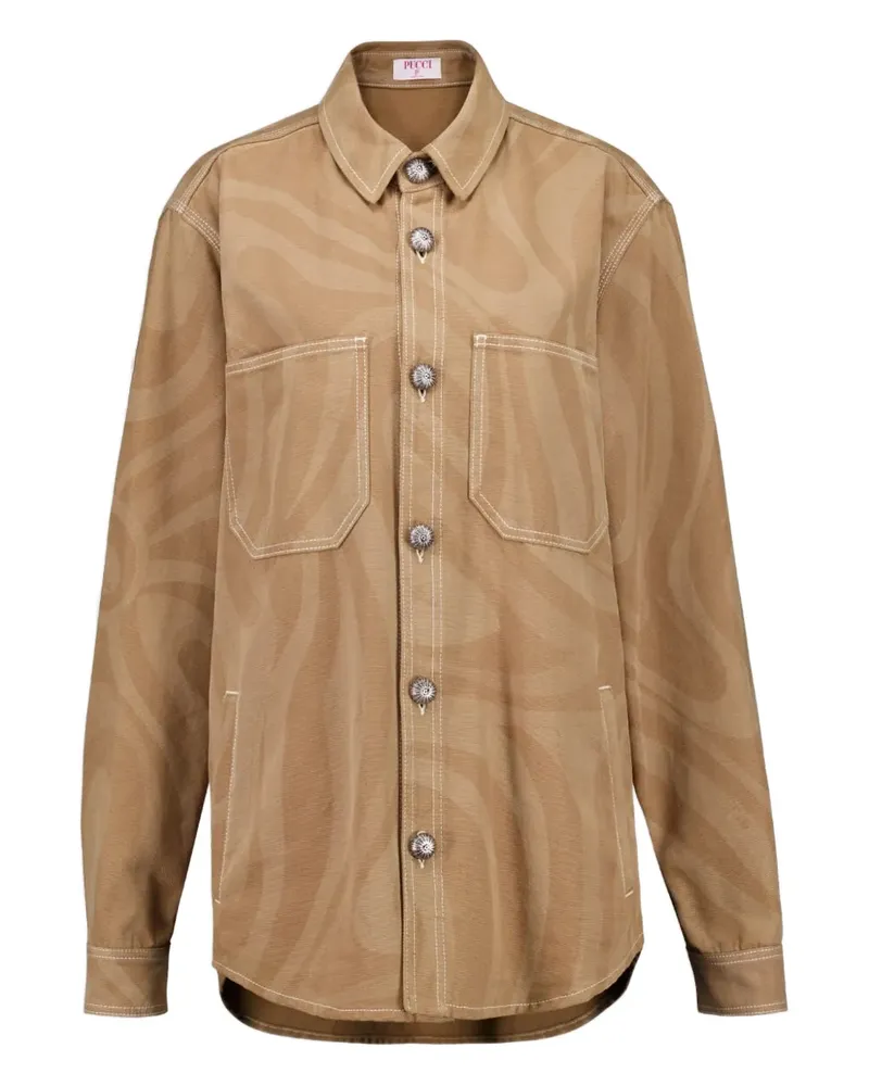 Emilio Pucci Hemdjacke mit Print - Nude Nude
