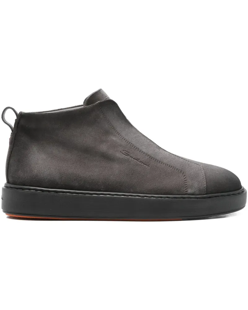Santoni Sneakers aus Wildleder mit elastischen Einsätzen - Grau Grau