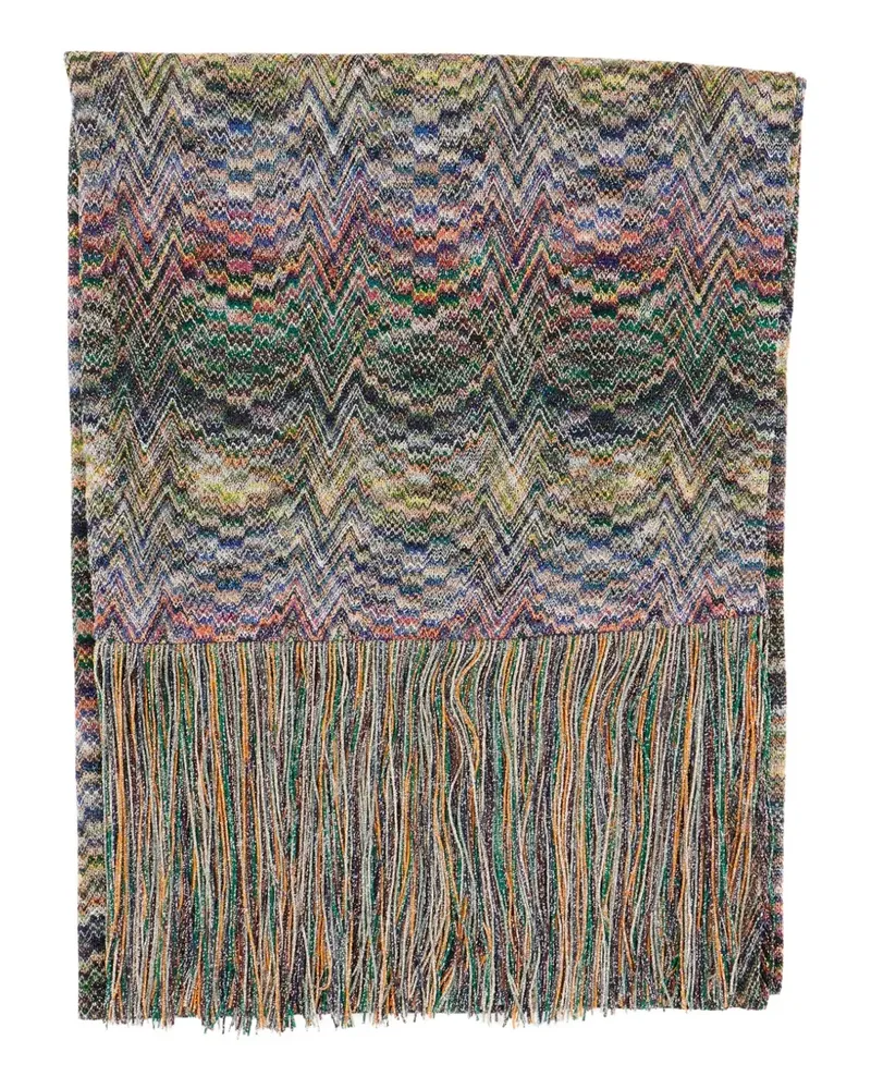 Missoni Schal mit Zickzackmuster - Blau Blau