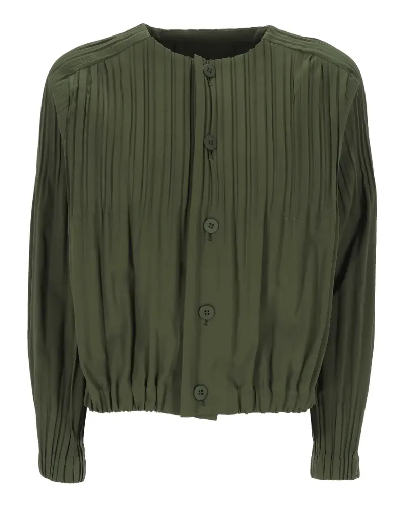 Issey Miyake collarless short coat - Grün Grün