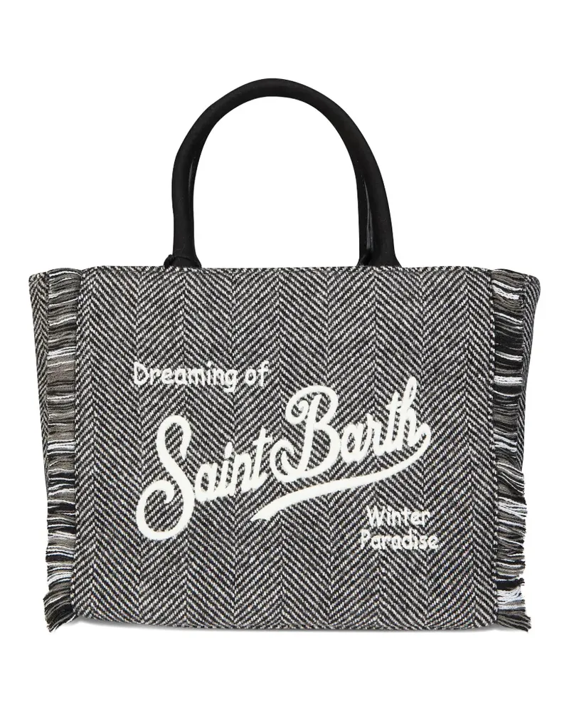 MC2 Saint Barth Colette herringbone fringed tote bag - Grau Grau
