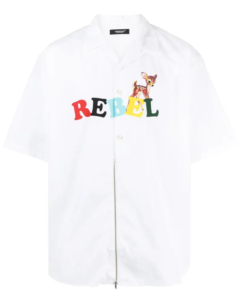 Undercover Hemd mit "Rebel"-Print - Weiß Weiß