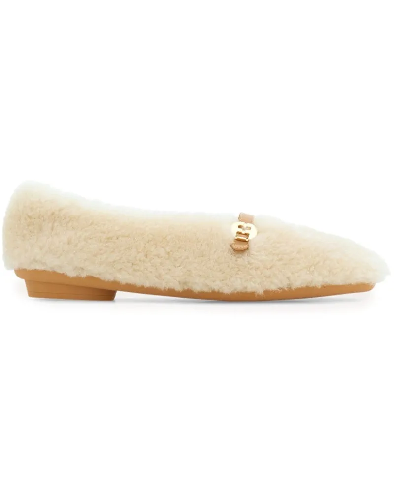 Ferragamo Fluffy Ballerinas Weiß