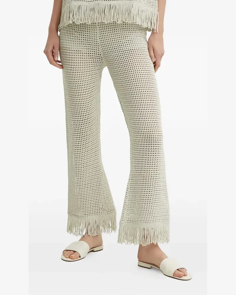 Sisley fringed crochet trousers - Nude Nude