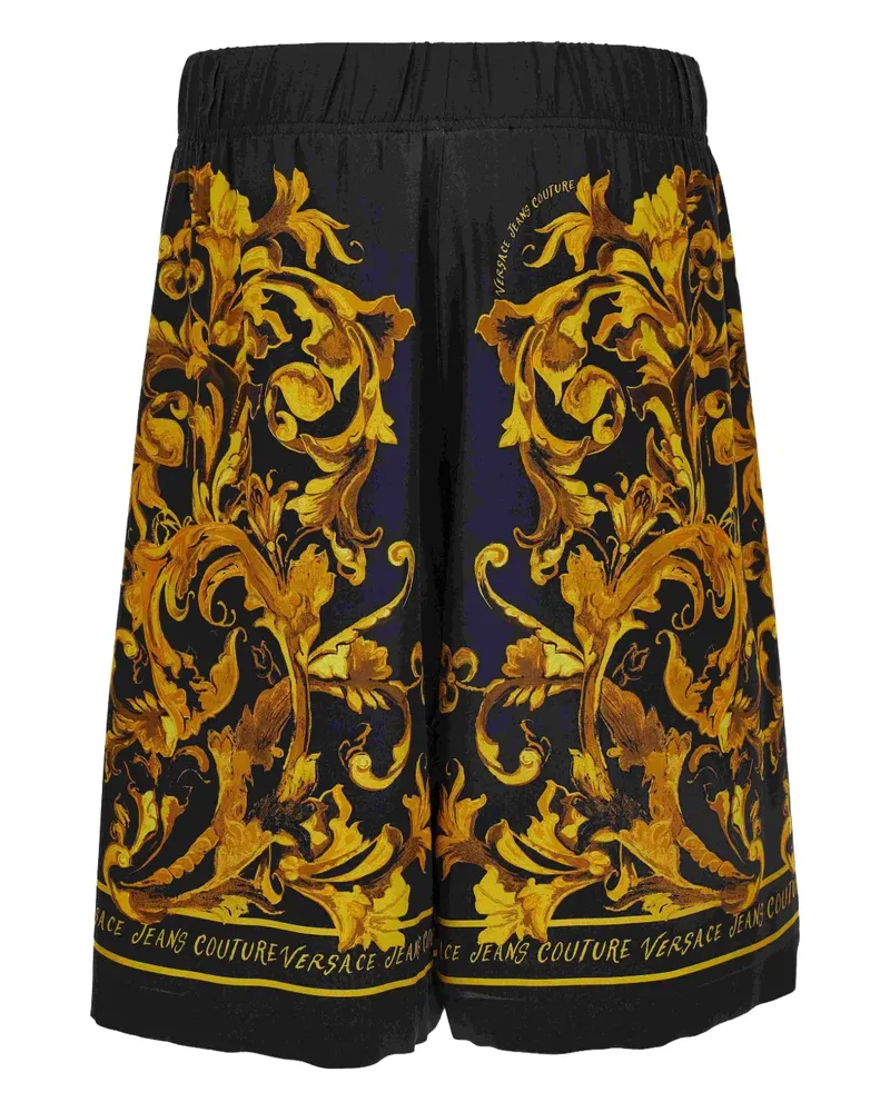 Versace Jeans Shorts mit barockem Print - Schwarz Schwarz
