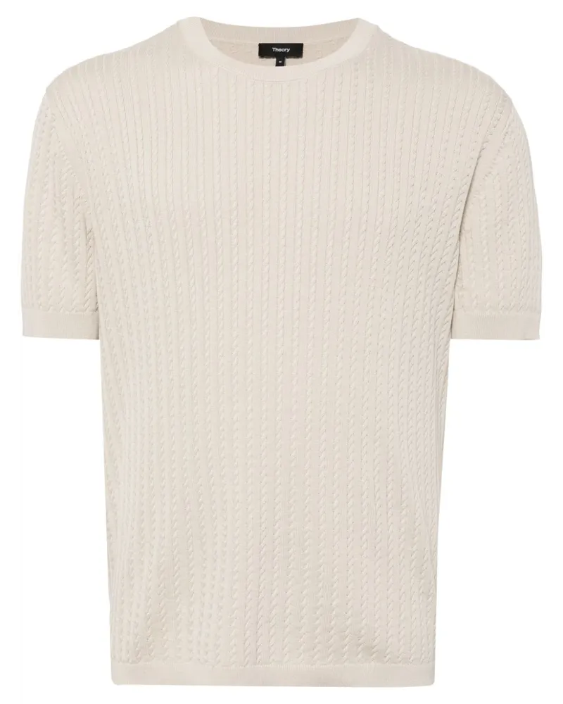 Theory T-Shirt mit Zopfmuster Nude