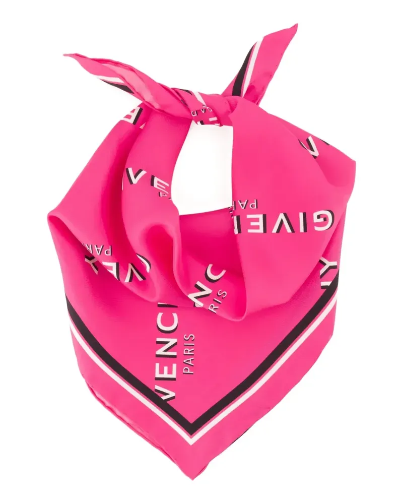 Givenchy small Shadow logo-print scarf - Rosa Rosa