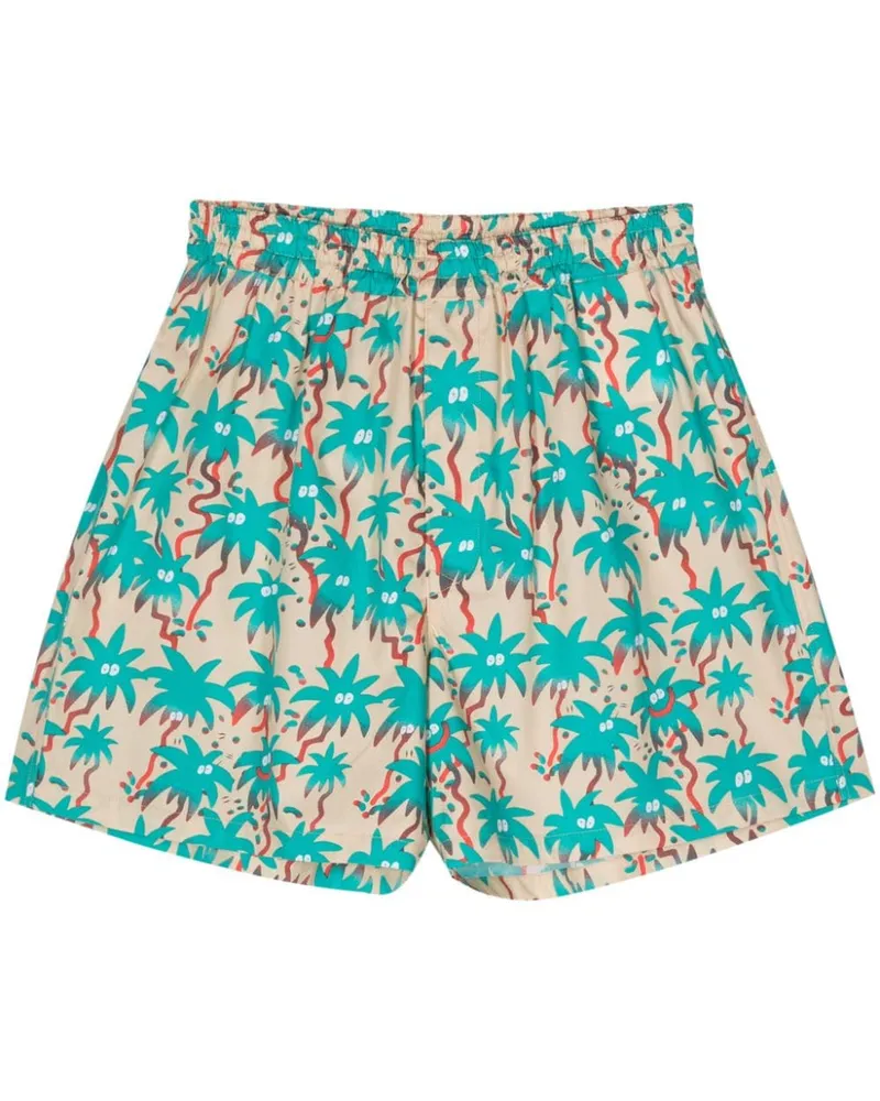Junya Watanabe Shorts mit grafischem Print - Nude Nude