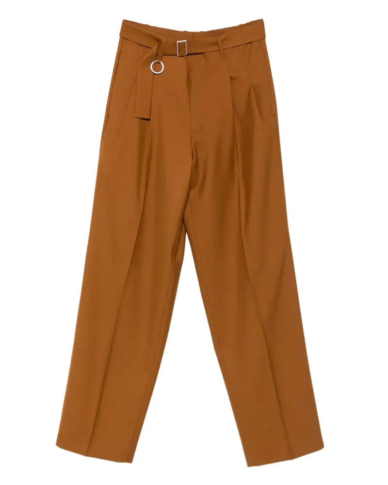 Études Studio Loose Suit Bundfaltenhose mit Gürtel - Braun Braun