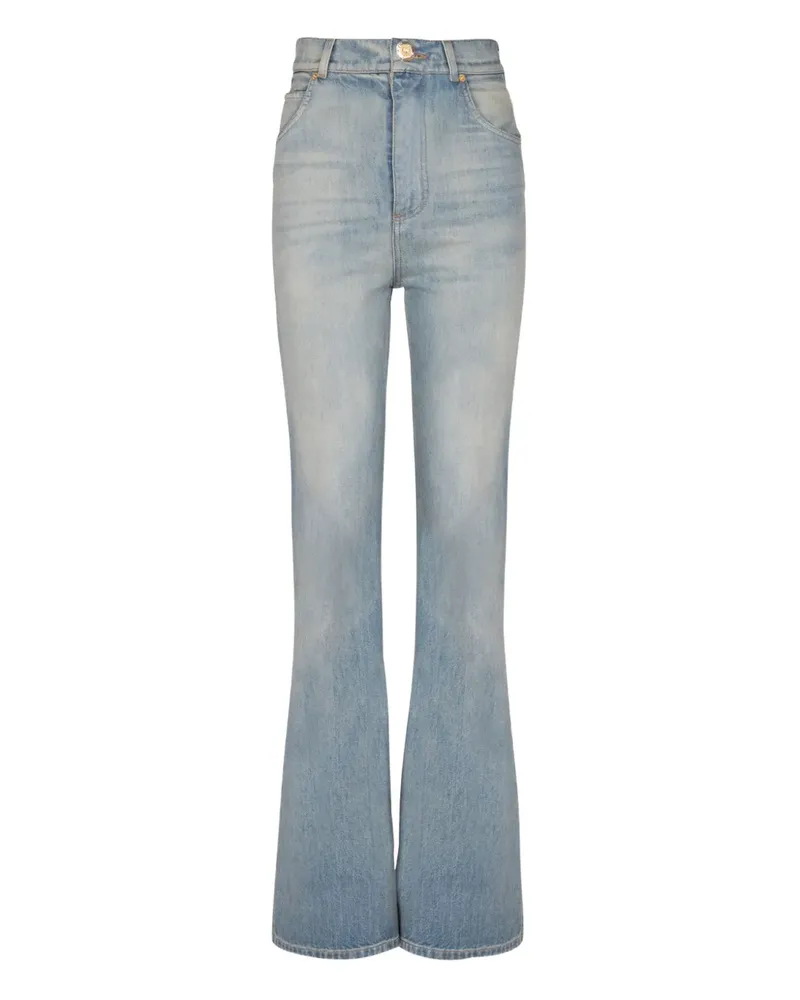 Balmain Jeans mit Logo-Patch - Blau Blau