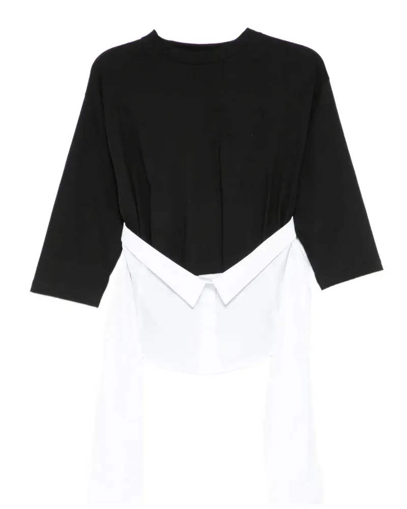 pushBUTTON layered T-shirt - Schwarz Schwarz