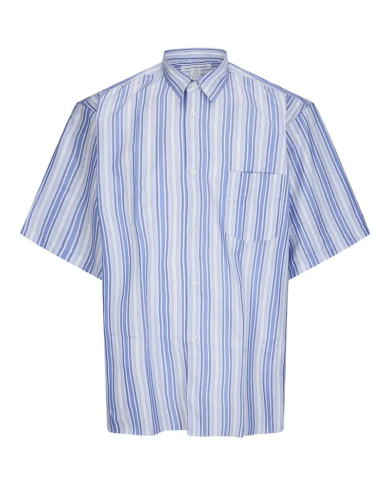 Comme des Garçons stripe-pattern short-sleeve shirt - Blau Blau