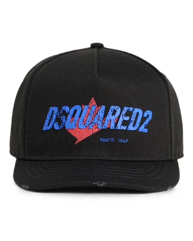 Dsquared2 logo-embroidered baseball cap - Schwarz Schwarz