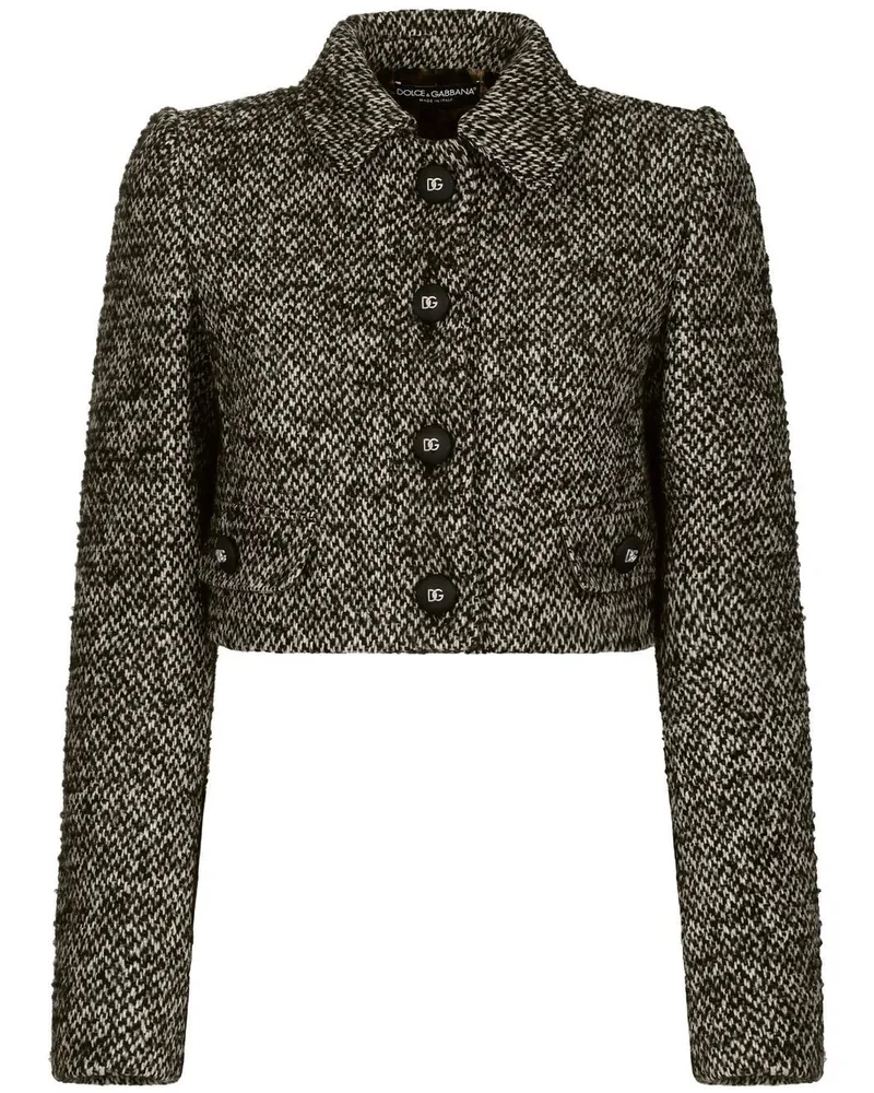 Dolce & Gabbana Cropped-Jacke aus Tweed - Braun Braun