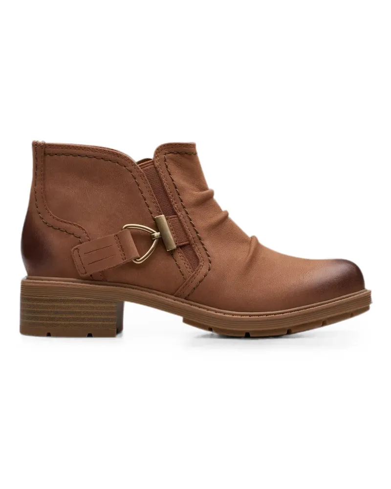 Clarks Hearth Clara buckled leather ankle boots - Braun Braun