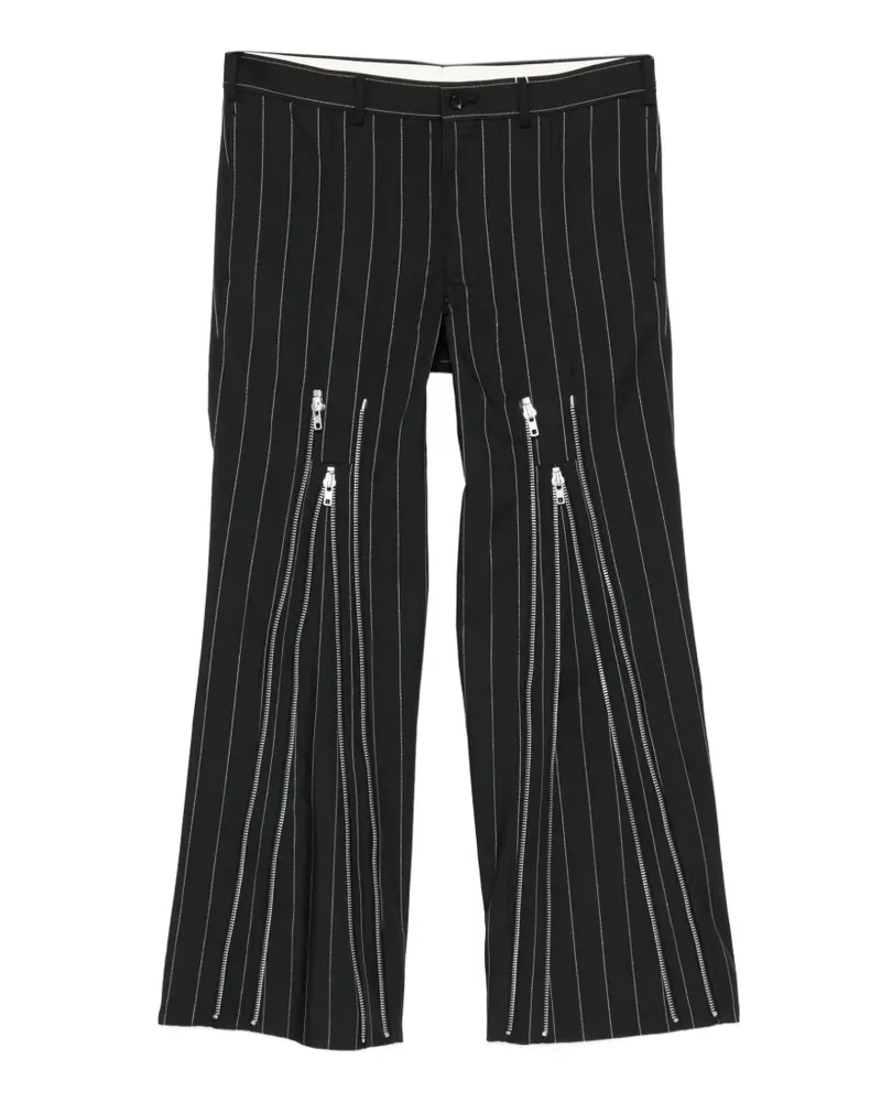 Comme des Garçons Gestreifte Hose - Schwarz Schwarz