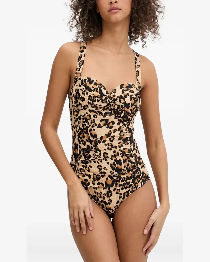 DKNY Badeanzug mit Leoparden-Print - Nude Nude
