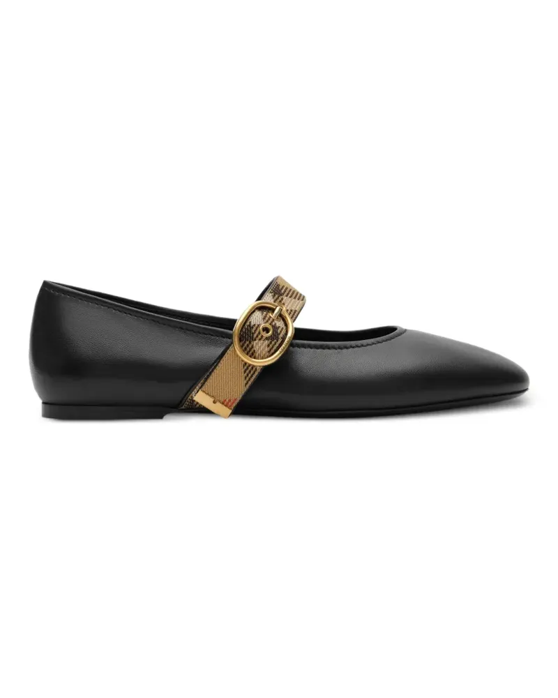 Burberry Robin Ballerinas mit kariertem Riemen - Schwarz Schwarz