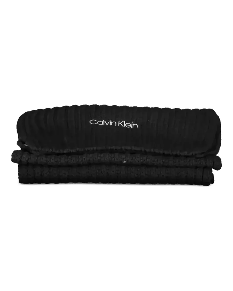 Calvin Klein rib- rib-knit scarf - Schwarz Schwarz