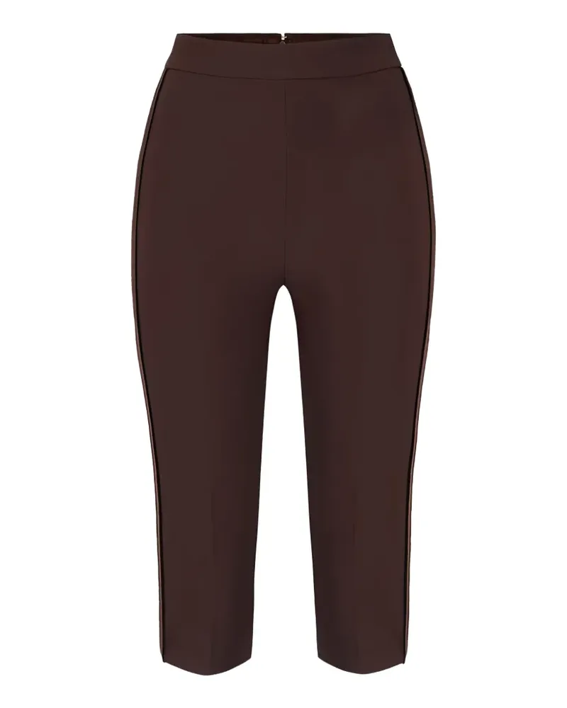 Elisabetta Franchi satin insert capri trousers - Braun Braun