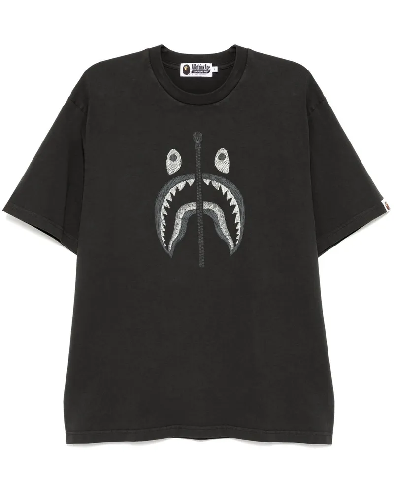 BAPE T-Shirt mit Logo-Print - Schwarz Schwarz