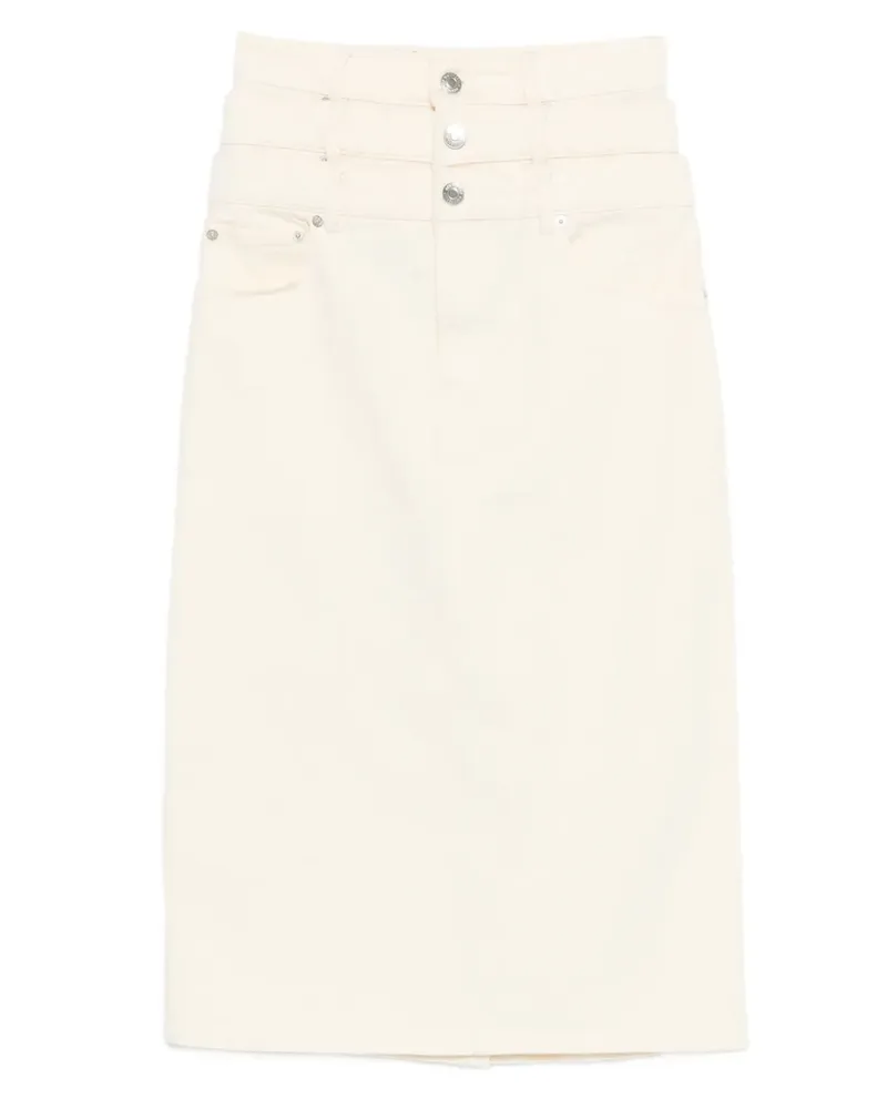 Viktor & Rolf Jeans-Midirock im Layering-Look - Nude Nude