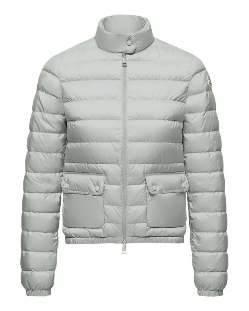Moncler Gesteppte Jacke mit Logo-Patch - Grau Grau