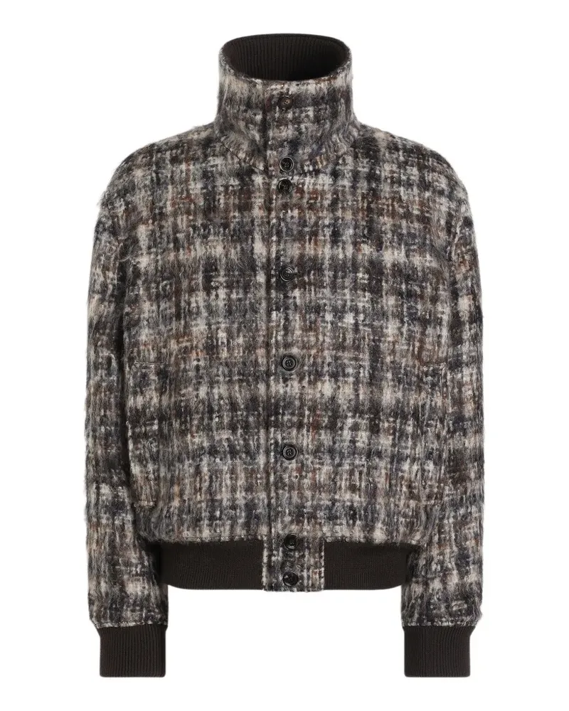 Dolce & Gabbana Bomberjacke mit Karomuster - Grau Grau