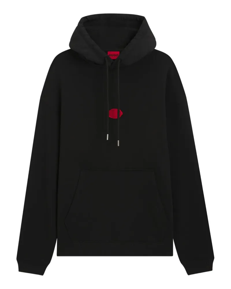 HUGO BOSS Hoodie mit Logo-Stickerei - Schwarz Schwarz