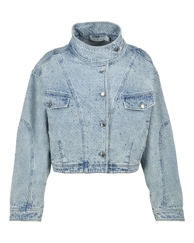 IRO Jeansjacke mit Kristallen - Blau Blau