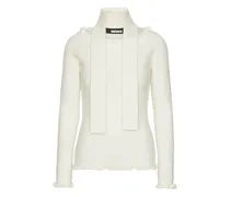 Schulterfreies Kleid mit Rüschen - Nude