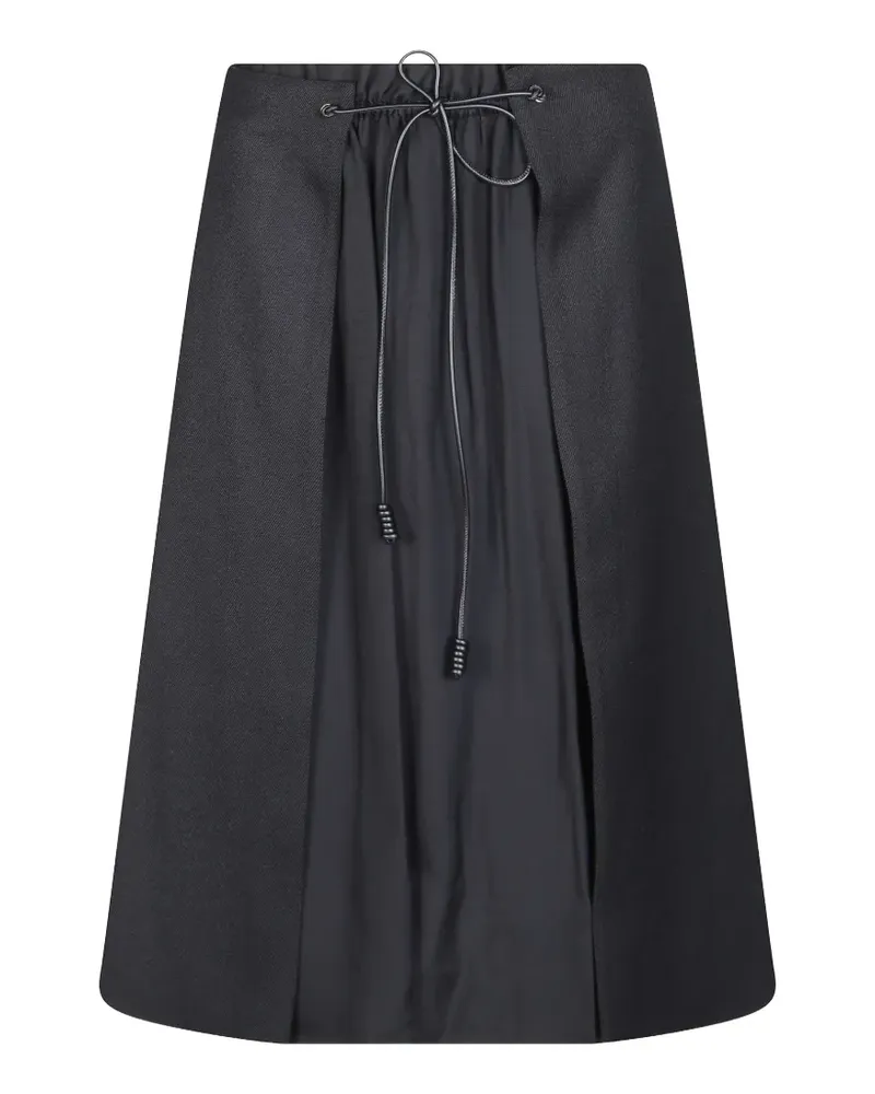 Moncler logo-patch A-line midi skirt - Schwarz Schwarz