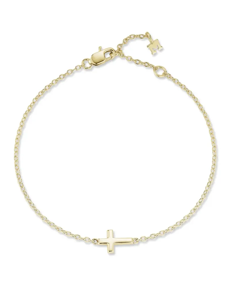 MATEO 14kt Mini Cross Gelbgoldarmband Gold