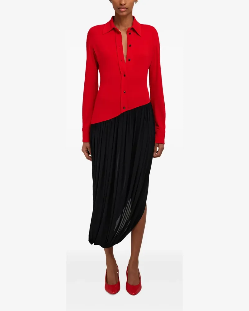 Ferragamo Asymmetrisches Kleid mit Knöpfen - Rot Rot