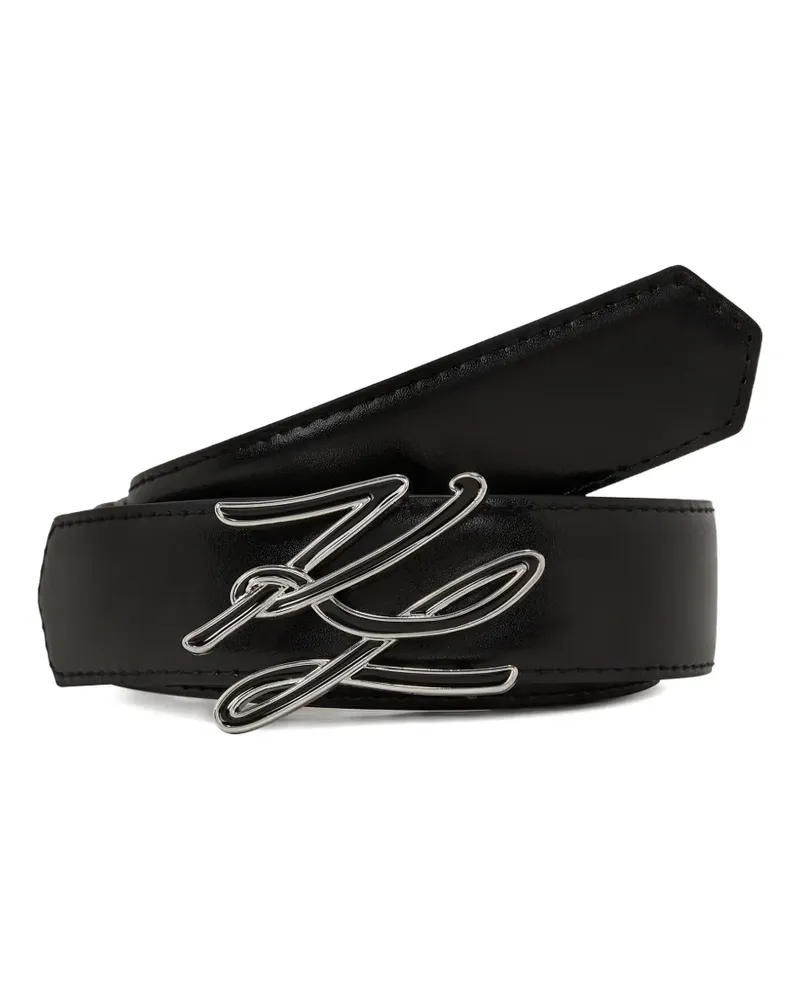 Karl Lagerfeld Emaillierter K/Autograph Gürtel - Schwarz Schwarz
