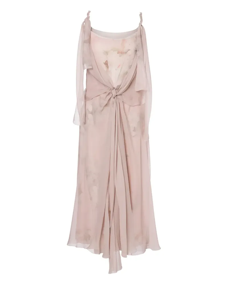 Alberta Ferretti Seidenkleid mit Blumen-Print - Rosa Rosa