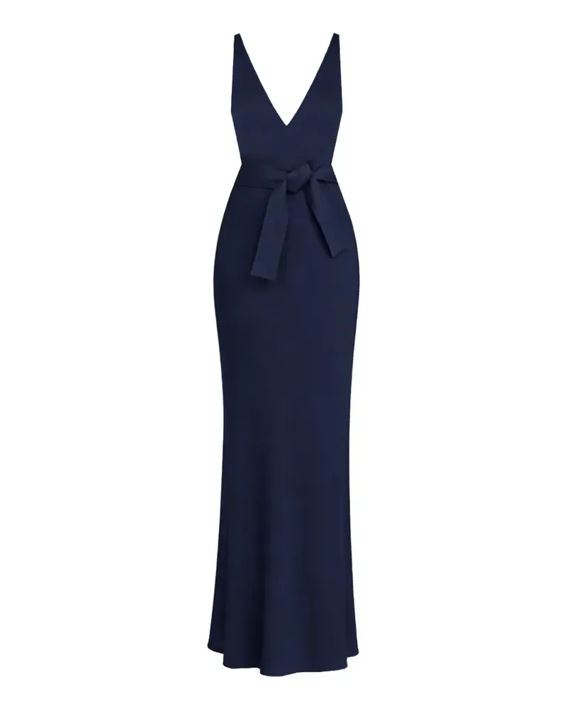 Gloria Coelho V-neck tie-detail maxi dress - Blau Blau
