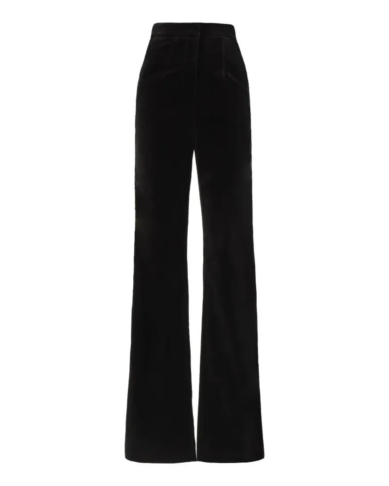 COSTARELLOS Avice Hose mit weitem Bein aus Samt - Schwarz Schwarz