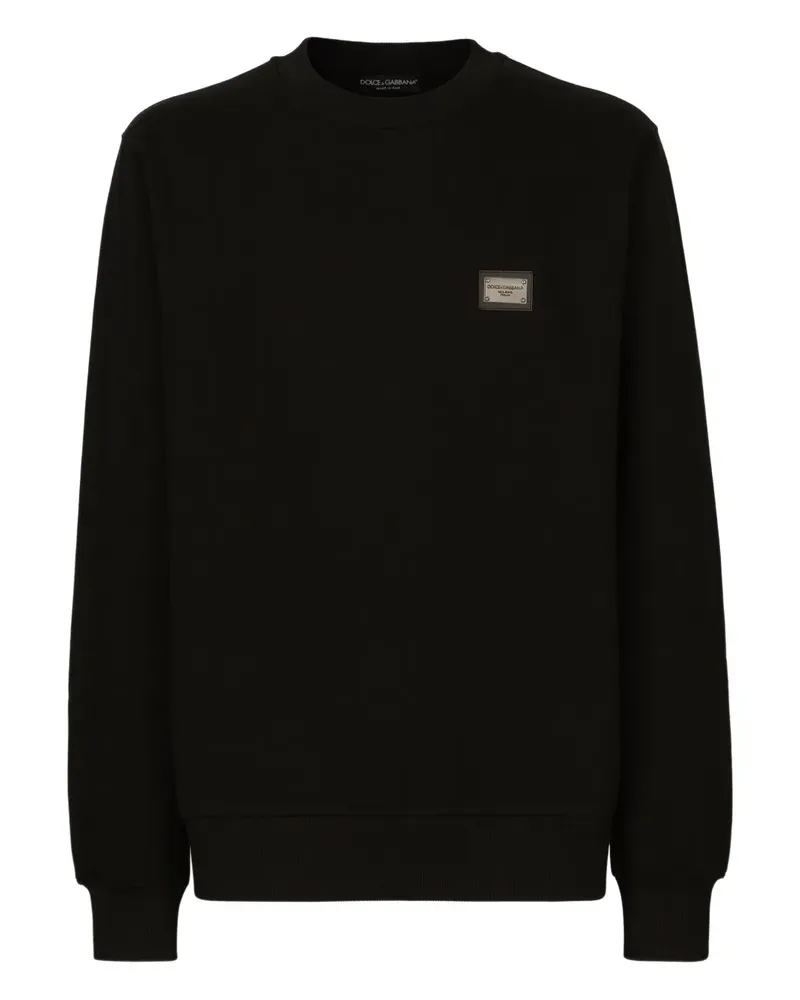 Dolce & Gabbana Sweatshirt mit Logo-Schild - Schwarz Schwarz