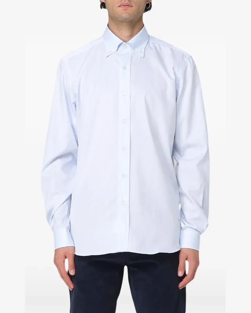 Fay button-down collar long-sleeve shirt - Blau Blau