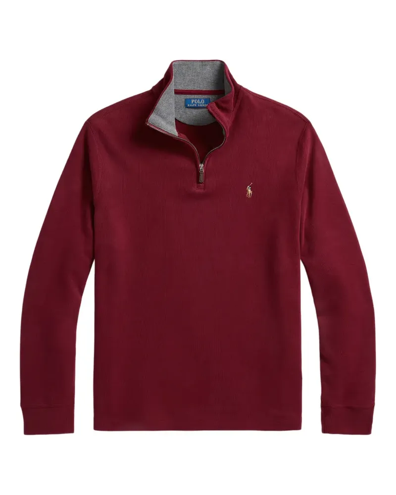 Ralph Lauren quarter-zip embroidered-logo sweater - Rot Rot