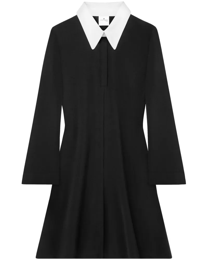 Courrèges Minikleid mit Polokragen - Schwarz Schwarz