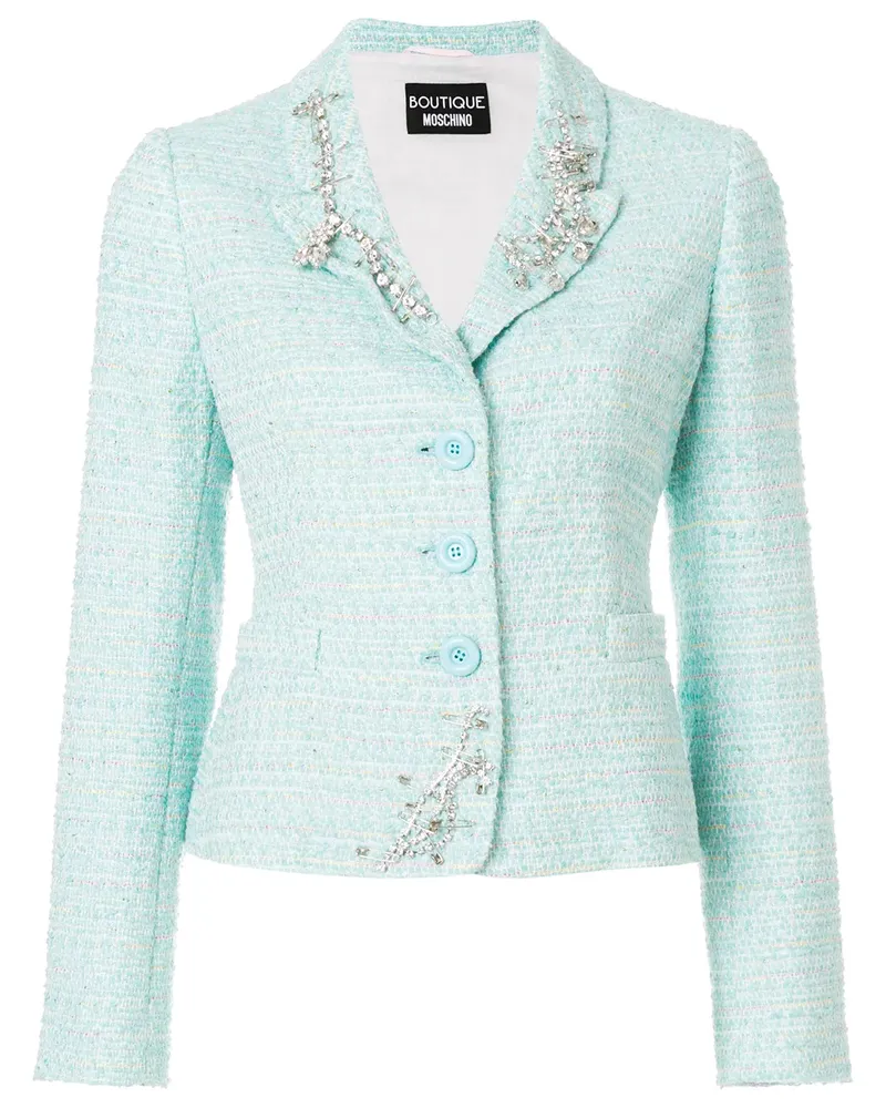 Moschino Tweed-Sakko mit Verzierungen - Blau Blau