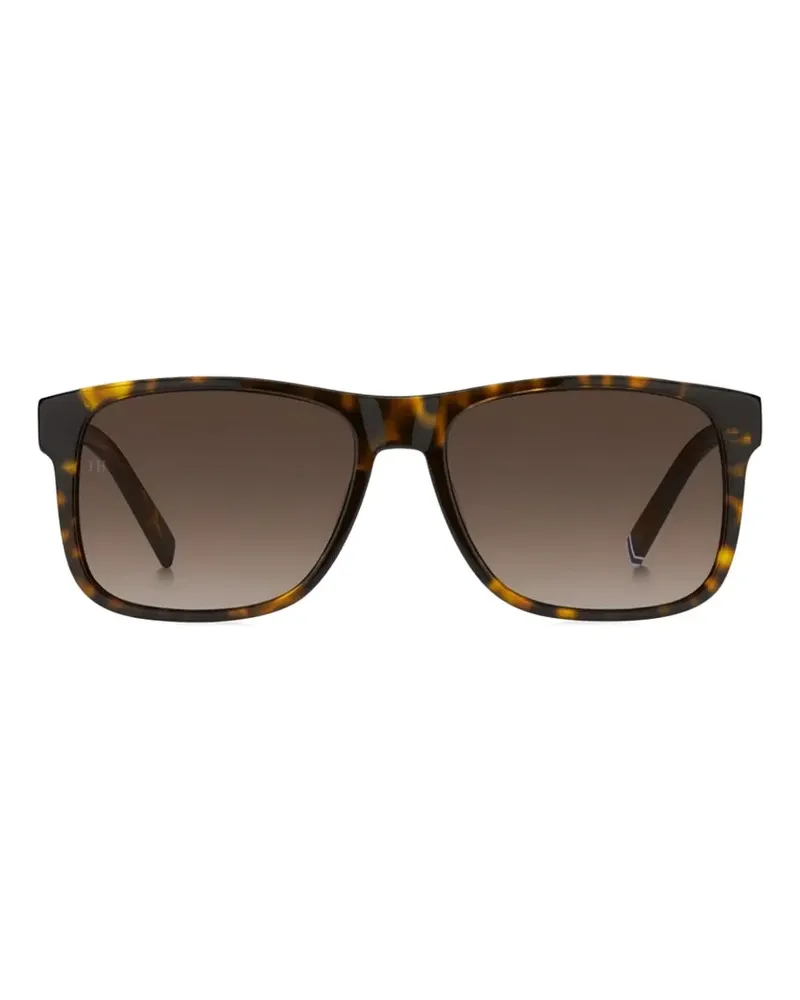 Tommy Hilfiger tortoiseshell-effect rectangle-frame sunglasses - Braun Braun